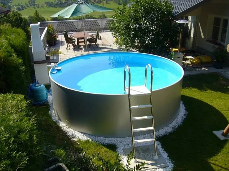 Happy Pool metalen zwembad Wit rond Ø350 cm x 120 cm