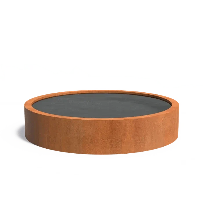 Bassin en acier corten rond 200 x 40CM