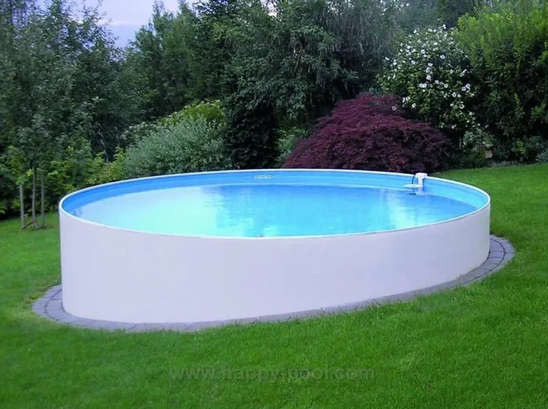 Happy Pool metalen zwembad Wit rond Ø800 cm x 120 cm