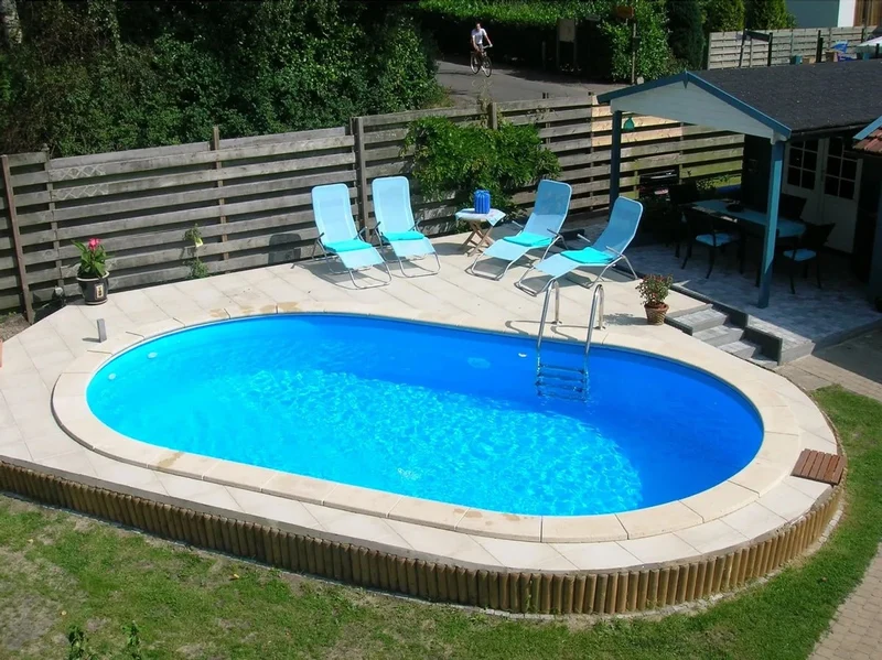 Happy Pool metalen zwembad Grijs ovaal 488 cm x 300 cm x 120 cm