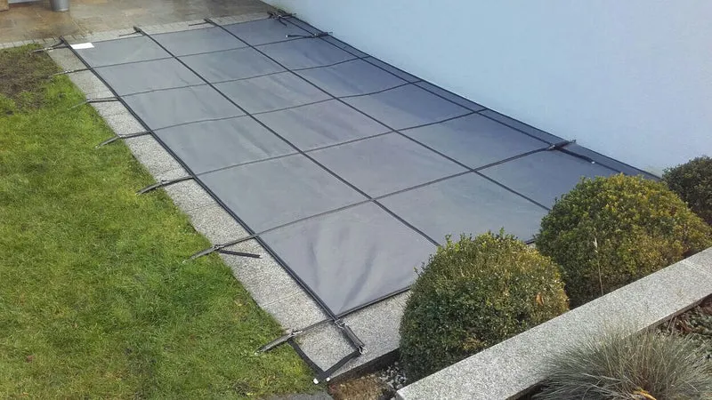 Veiligheid Winterzeil Grijs voor een Rechthoek zwembad 700 cm x 300 cm