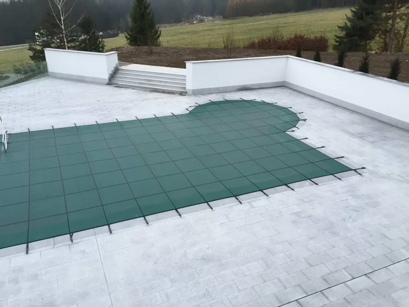 Veiligheid Winterzeil Groen voor een Rechthoek zwembad 900 cm x 450 cm