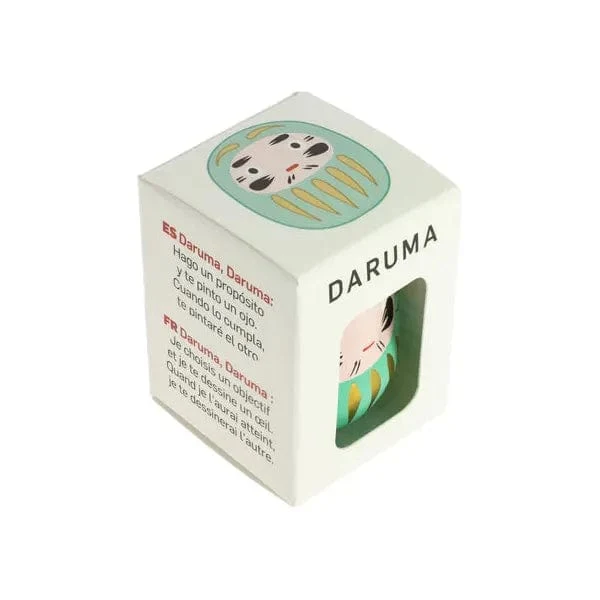 Daruma Turquoise - Petit, Réussite Scolaire - Fabriqué au Japon