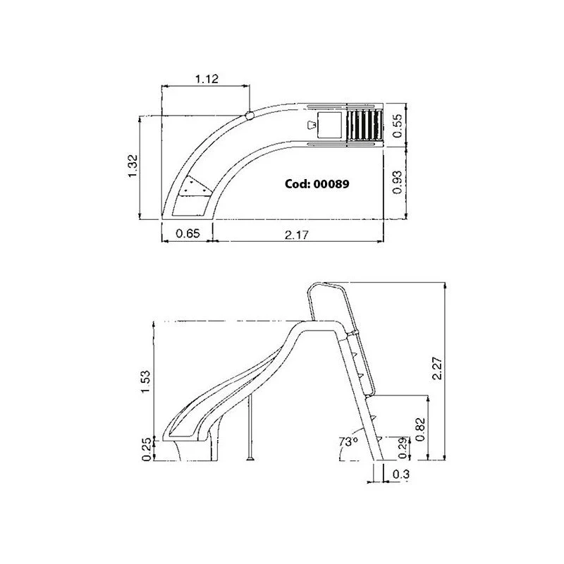 AstralPool Tobogán curvado para piscina