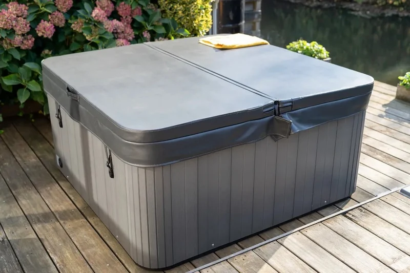W'eau spa cover 230 x 230 cm - Grijs - radius 18 cm